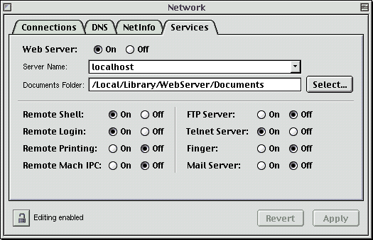 Il web server Apache incorporato si controlla a partire da questo pannello.