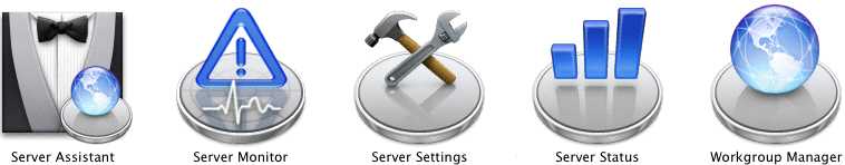 Queste applicazioni fornite da Apple si possono installare anche su un Mac con OS X non-server; le useremo per controllare il server da remoto